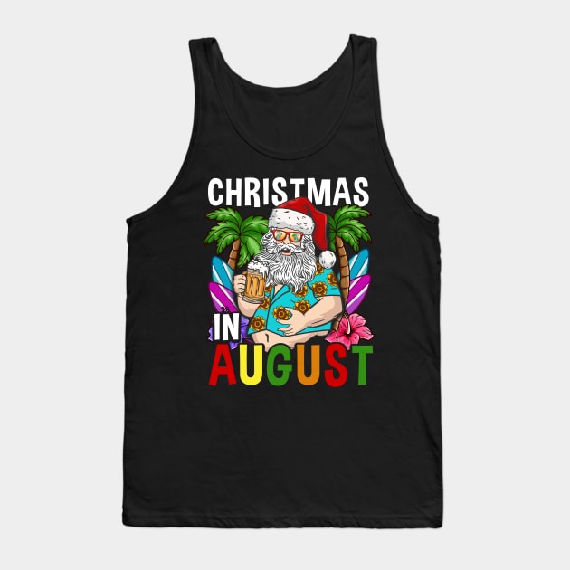 Christmas In August Hawaiian graphics For Family Summer design Tank Top by biNutz